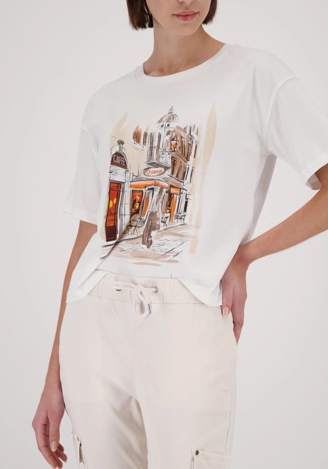 Monari Café Graphic Print T-Shirt, White