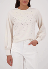 Monari Diamante Embellished Top, Cream