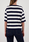 Monari striped Short Sleeve Top, Navy and White