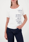 Monari Rhinestone Text Top, White