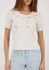 Monari Embellished Cotton T-Shirt, Cream