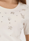Monari Embellished Cotton T-Shirt, Cream