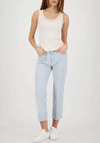 Monari Diamante Round Neck Vest Top, Cream