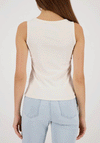 Monari Diamante Round Neck Vest Top, Cream