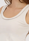 Monari Diamante Round Neck Vest Top, Cream