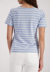 Monari Rhinestone Graphic Striped T-Shirt, Blue
