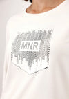 Monari Rhinestone Embellished Long Sleeve Top, White