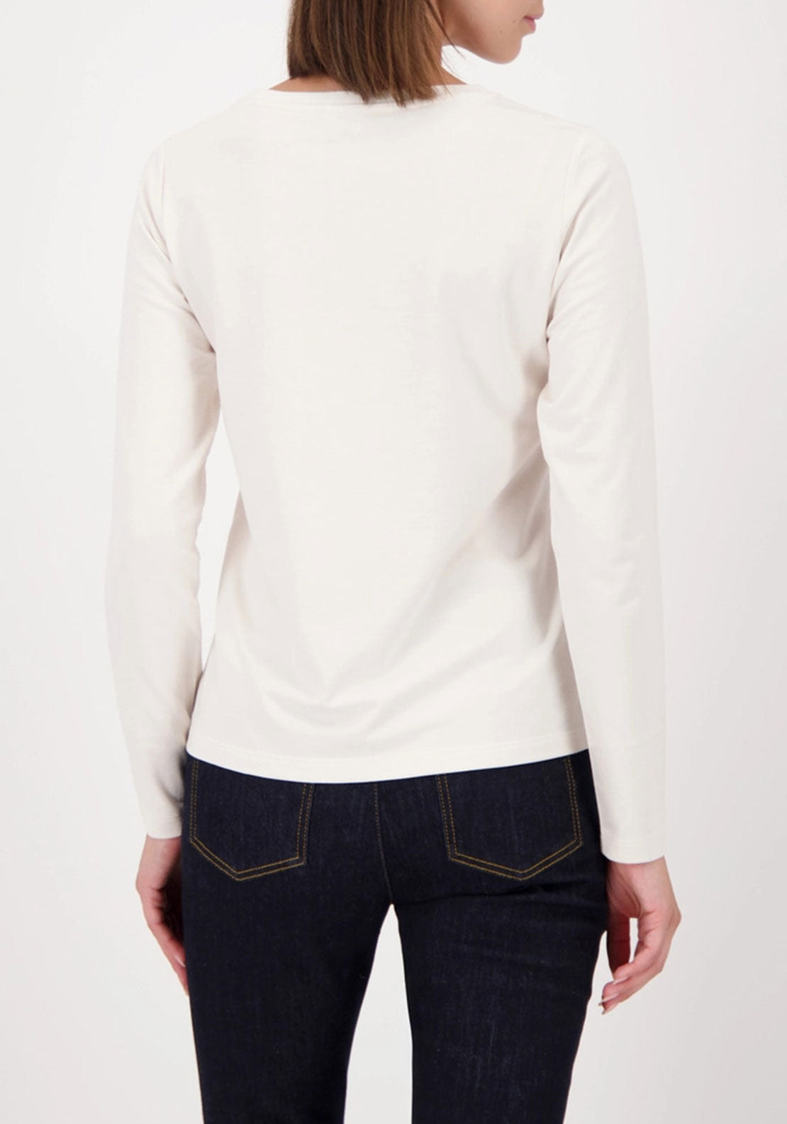 Monari Rhinestone Embellished Long Sleeve Top, White