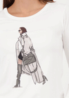 Monari Fashion Print Long Sleeve Top, Off White