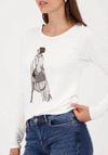 Monari Fashion Print Long Sleeve Top, Off White