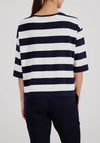 Monari Striped with Pocket Detail Top, White and Navy