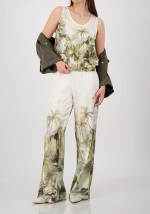 Monari Tropical Print Sleeveless Top, Green Multi