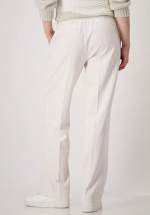 Monari Straight Leg Elasticated Trousers, Light Beige