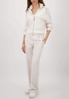 Monari Tie Belt Straight Leg Trousers, Cream