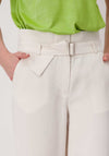 Monari Belted Cropped Trousers, Beige