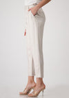 Monari Satin Slim Leg Trousers, Beige Shimmer