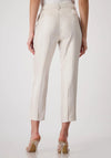 Monari Satin Slim Leg Trousers, Beige Shimmer