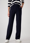 Monari Elasticated Waist Straight Leg Trousers, Navy