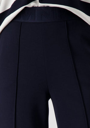 Monari Elasticated Waist Straight Leg Trousers, Navy