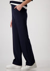 Monari Elasticated Waist Straight Leg Trousers, Navy