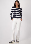 Monari Chain Detail Straight Leg Jeans, White