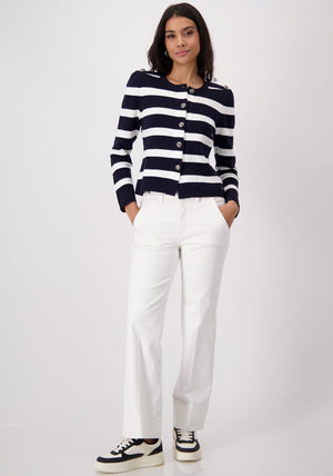 Monari Chain Detail Straight Leg Jeans, White