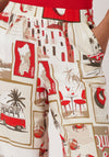 Monari Polaroid Print Wide Leg Trousers, Beige and Red
