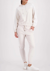 Monari Rhinestone Slim Leg Cuff Trousers, Cream