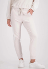 Monari Rhinestone Slim Leg Cuff Trousers, Cream