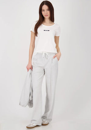 Monari Straight Leg Elastic Waist Trousers, Grey