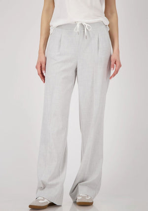 Monari Straight Leg Elastic Waist Trousers, Grey
