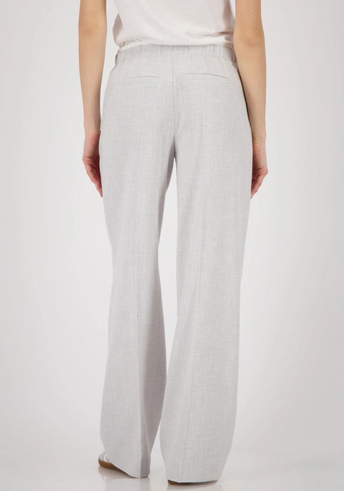 Monari Straight Leg Elastic Waist Trousers, Grey
