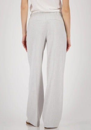 Monari Straight Leg Elastic Waist Trousers, Grey