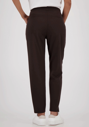 Monari Slim Leg Drawstring Trousers, Brown