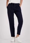 Monari Slim Leg Drawstring Trousers, Navy