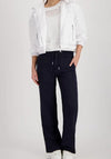 Monari Doppelbund Wide Leg Trousers, Navy