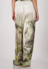 Monari Tropical Print Palazzo Trousers, Cream Multi