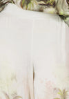 Monari Tropical Print Palazzo Trousers, Cream Multi