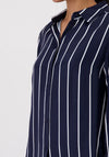 Monari Satin Striped Blouse, Navy