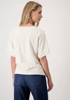 Monari Rhinestone Butterfly Print T-Shirt, Beige
