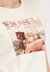 Monari Car Graphic Print T-Shirt, Cream