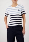 Monari Striped Knit Logo Top, Blue