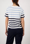Monari Striped Knit Logo Top, Blue