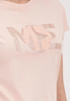 Monari Cotton Round Neck Diamante T-Shirt, Peach