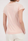 Monari Cotton Round Neck Diamante T-Shirt, Peach