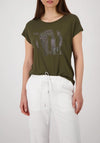 Monari Rhinestone Print T-Shirt, Olive Green