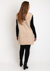 Monari Hooded Long Open Knit Cardigan, Beige