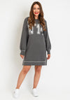 Monari Hooded Jumper Dress, Grey