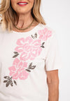 Monari Sequin Floral T-Shirt, Beige
