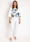 Monari Floral Print Knitted Sweater, Off-White